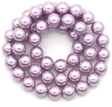 Approx. 15.5" Strand 8mm Shell Pearl Beads, Light Purple