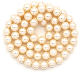 Approx. 15.5" Strand 6mm Shell Pearl Beads, Ivory Peach
