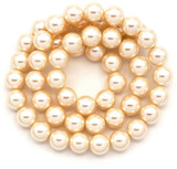 Approx. 15.5" Strand 8mm Shell Pearl Beads, Ivory Peach