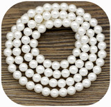 Approx. 15.5" Strand 4mm Shell Pearl Beads, Cream