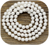 Approx. 15.5" Strand 4mm Shell Pearl Beads, Bright White