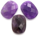 Approx. 20x15mm Amethyst Top-Drilled Faceted Tab Pendant