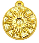 Approx. 19x16mm Stainless Steel Sun Medallion Pendant, Gold