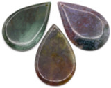 1pc Approx. 31-55mm Moss Agate Teardrop Pendant