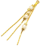 53x4mm 18k Gold-Plated Brass & Faux Pearl Tassel Pendant