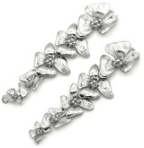 2pc Approx. 58x15mm Brass Cascading Flower Articulated Focal Pendants/Links, Silver