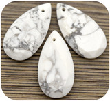 1pc Approx. 24x13mm Howlite Faceted Teardrop Pendant
