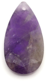 1pc Approx. 25x13mm Amethyst Faceted Teardrop Pendant