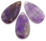1pc Approx. 25x13mm Amethyst Faceted Teardrop Pendant