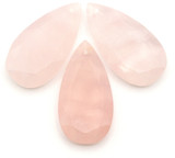 1pc Approx. 25x13mm Rose Quartz Faceted Teardrop Pendant