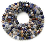 Approx. 15" Strand 3x2mm Faceted Sodalite Rondelle Beads