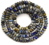 15" Strand 4x2mm Denim Lapis Faceted Rondelle Beads