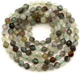 Approx. 15.5" Strand 3mm Green Rutilated Quartz Finely-Faceted Round Beads