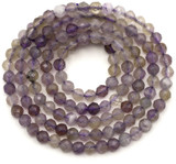 Approx. 15" Strand 3mm Amethyst & Smoky Quartz Faceted Round Beads