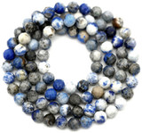 Approx. 14.5" Strand 4mm Faceted Round Denim Lapis Lazuli Beads