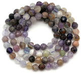 15" Strand Approx. 4mm Rainbow Fluorite Faceted Round Beads
