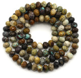 Approx. 14.5" Strand 4x3mm Hubei Turquoise (Stabilized) Faceted Rondelle Beads