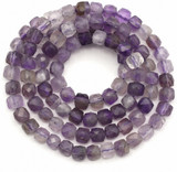 Approx. 15" Strand 4mm Amethyst Faceted Cube Beads