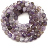 Approx. 15" Strand 4-5mm Amethyst Gemstone Faceted Cube Beads