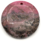 1pc Approx. 35mm Rhodonite Round Pendant