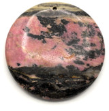 1pc Approx. 38-40mm Rhodonite Round Pendant