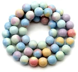 Approx. 15" Strand 8mm Agate (Dyed/Heated) Round Beads, Pastel Mix