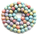 Approx. 15.5" Strand 6mm Alashan Rainbow Agate (Dyed) Round Beads, Mixed Colors