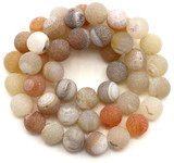 Approx. 15" Strand 8mm Druzy Agate Round Beads, Matte Red Agate