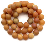 Approx. 15" Strand 8mm Druzy Agate (Coated) Round Beads, Matte Magma
