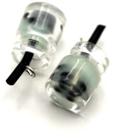 4pc 23x11mm Resin Boba Bubble Tea Drink Pendants, Honey Dew Milk Tea