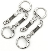 4pc 62x23mm Keychain Links w/Ratchet & Belt Chain, Silver