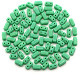 10-Gram Bag (About 80pc) of 6mm Czech Pressed Glass 2-Hole Rectangle Tile Beads, Opaque Turquoise