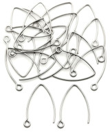 20pc (10 Pair) 25x17mm Stainless Steel Marquise Earwires w/Open Loop