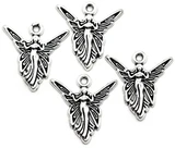 4pc 20x19mm Fairy Charms, Antique Silver
