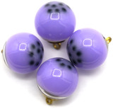 2pc 20x16mm Glass & Resin Round Boba Tea Charms, Antique Gold/Taro
