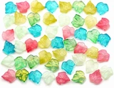 50pc 15x16mm Glass English Ivy Leaf Beads, Mixed Colors