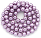 Approx. 15.5" Strand 6mm Shell Pearl Round Beads, Purple