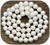Approx. 15.5" Strand 6mm Shell Pearl Round Beads, White