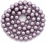 Approx. 15.5" Strand 6mm Shell Pearl Round Beads, Lilac