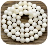 Approx. 15.5" Strand 5.5-6mm Freshwater Shell Round Beads in White