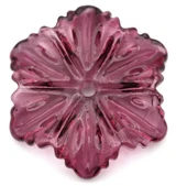 Approx. 24.5mm Handmade Lampwork Glass Flower Focal Bead, Tourmaline Purple