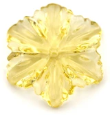 Approx. 24.5mm Handmade Lampwork Glass Flower Focal Bead, Citrine Yellow