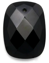 20x15mm Black Obsidian Faceted Rectangle Pendant