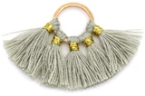 Approx. 30x20mm Polyester Tassel Pendant, Gold/Sage (See Photos for Variation)