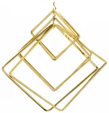 1pc 45mm, 35mm & 25mm Brass Multi-Square Articulated Pendant, Gold