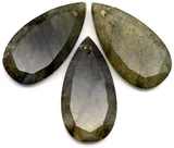 Approx. 25x13mm Labradorite Faceted Teardrop Pendant
