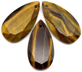 Approx. 25x13mm Tigereye Faceted Teardrop Pendant