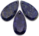 Approx. 25x13mm Lapis Lazuli (Dyed) Faceted Teardrop Pendant (See Photos for Variation)