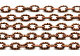 1 Meter 4.5x3mm Textured Steel Cable Jewelry Chain, Antique Copper