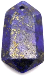 1pc 24x14mm Lapis Lazuli (Dyed) Top-Drilled Faceted Hexagonal Pendant